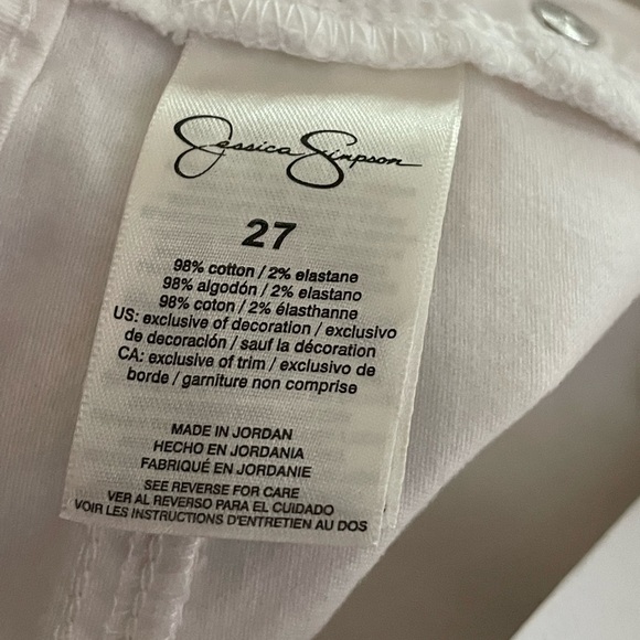 Jessica Simpson Adored High Rise Ankle White Jean Size‎ 4 raw frayed hems cotton - Picture 16 of 16